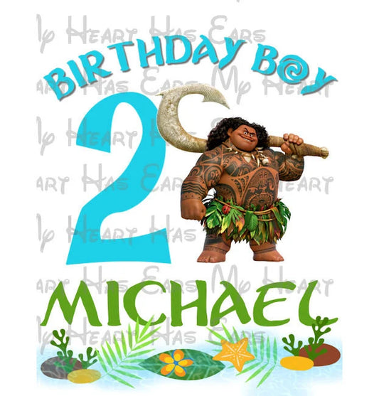 Maui from Moana Birthday boy image PERSONALIZED png digital file sublimation print t-shirt design