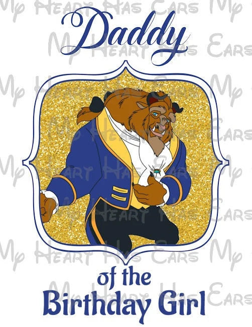 Belle Beauty and the Beast Glitter birthday girl image PERSONALIZED PNG digital file sublimation print t-shirt design