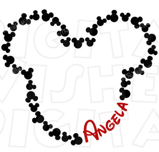 Mickey Mouse head ears image personalized png clip art digital file sublimation print t-shirt design