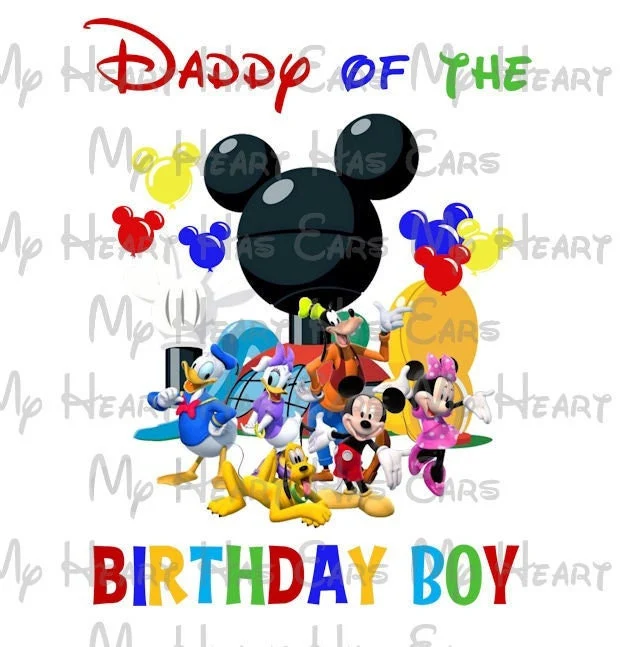 Mickey Mouse Clubhouse Grandpa of the Birthday Boy image png digital file sublimation print t-shirt design