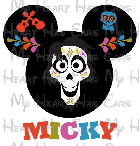Hector Coco Mickey Mouse head ears image png digital file sublimation print t-shirt design