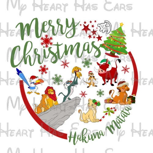 Lion King Hakuna Matata Merry Christmas image png digital file sublimation print t-shirt design