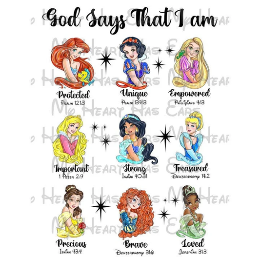 God says I am princess bible verses image png digital file sublimation print t-shirt design