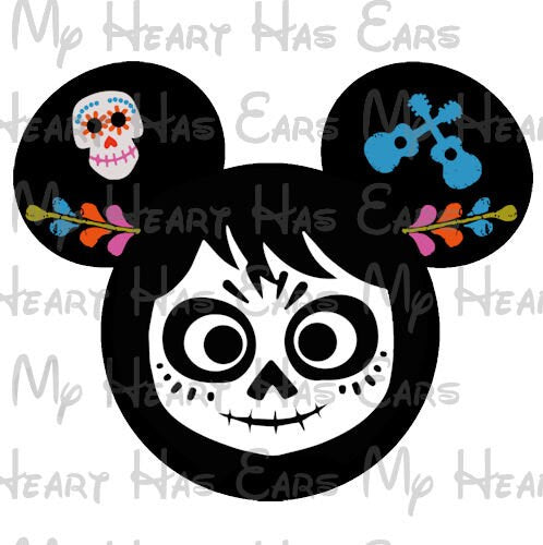 Miguel Coco Mickey Mouse head ears image png digital file sublimation print t-shirt design