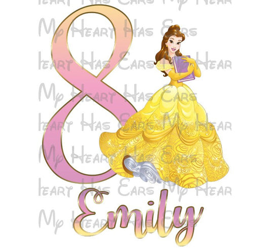 Belle Beauty and the Beast coordinating design ANY NAME NUMBER image personalized png digital file sublimation print t-shirt design
