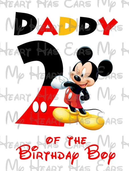 Mickey Mouse Twodles Daddy birthday boy image png digital file sublimation print t-shirt design