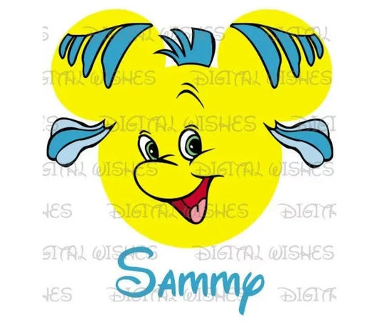 Flounder fish Mickey Mouse head ears image png digital file sublimation print t-shirt design