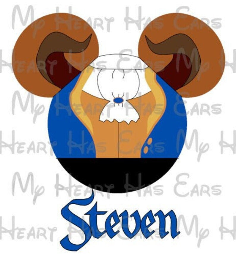 Belle Beauty and the Beast Minnie Mickey Mouse head ears image png digital file sublimation print t-shirt design