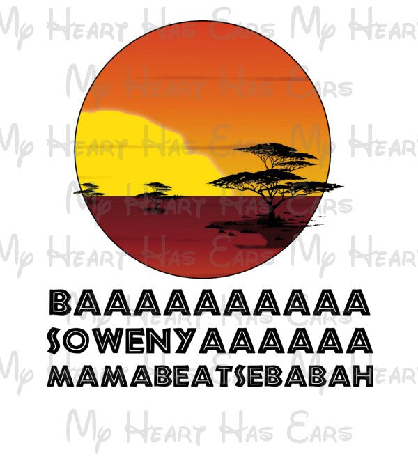 Lion King tree sunrise song image png digital file sublimation print decal t-shirt design