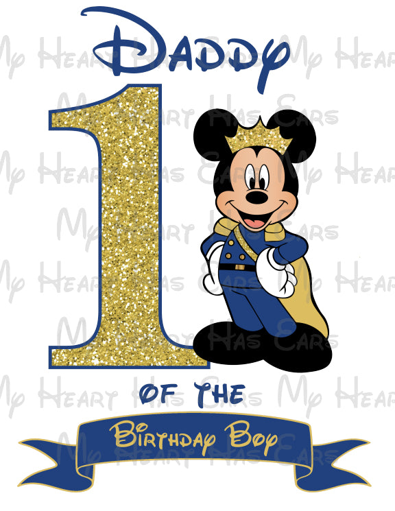 Royal Prince Mickey Mouse 1st birthday Sister of the birthday boy image png digital file sublimation print decal t-shirt design
