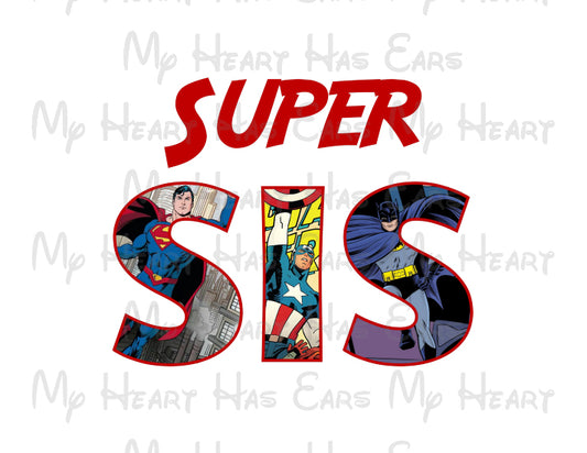 Super hero Marvel Sis Sister of the birthday boy image png digital file sublimation print t-shirt design