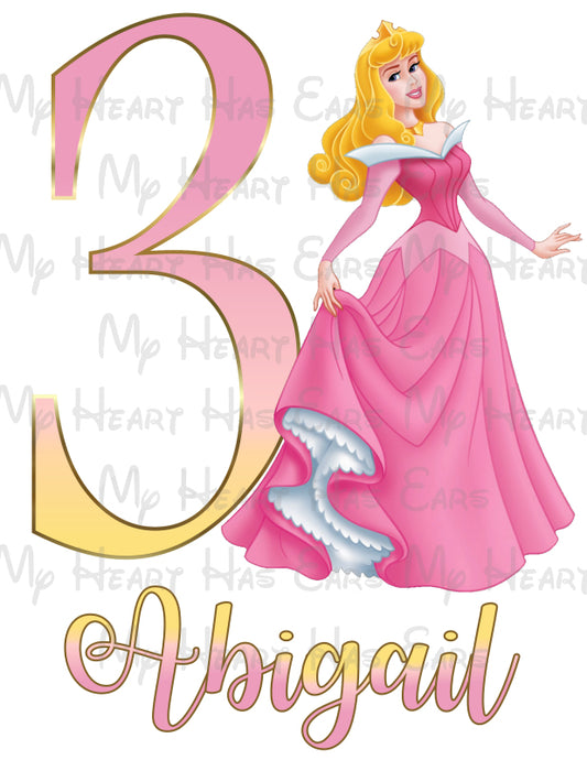Aurora Sleeping Beauty coordinating design ANY NAME NUMBER image personalized png digital file sublimation print t-shirt design