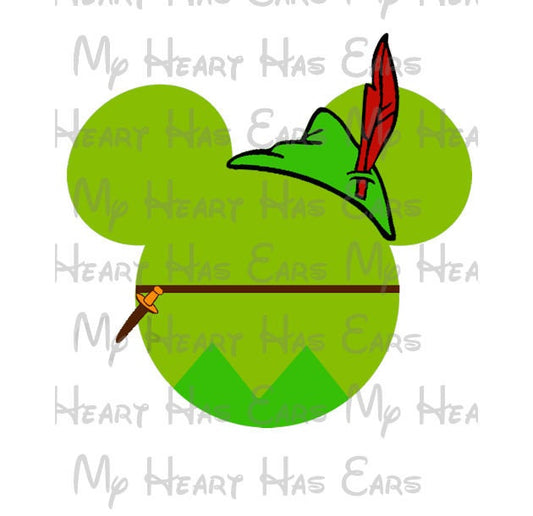 Peter Pan Mickey Mouse head ears image png digital file sublimation print t-shirt design