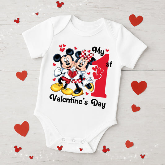 My 1st Valentine’s Day PNG • Mickey & Minnie Baby Milestone Design
