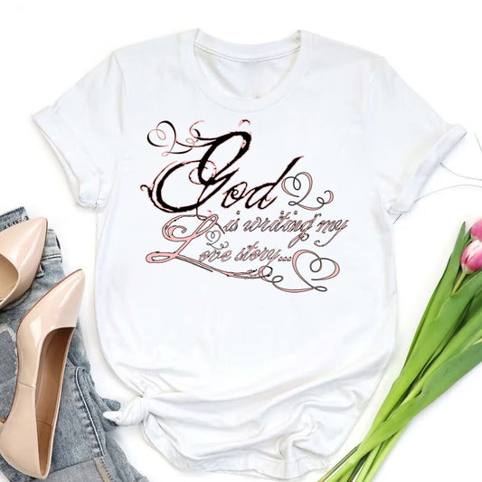 God is writing my love story Christian image png digital file sublimation print t-shirt design