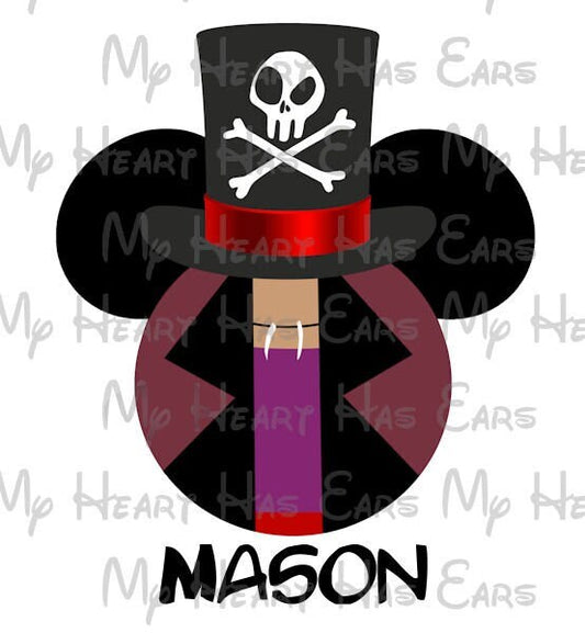 Dr. Facilier Shadow Man Mickey Mouse head ears image png digital file sublimation print t-shirt design