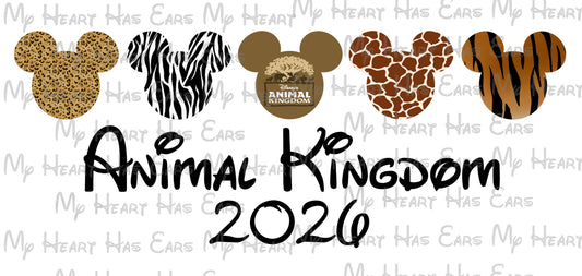 Animal Kingdom 2026 Disney Animal print Mickey Mouse ears heads image png digital file sublimation print t-shirt design