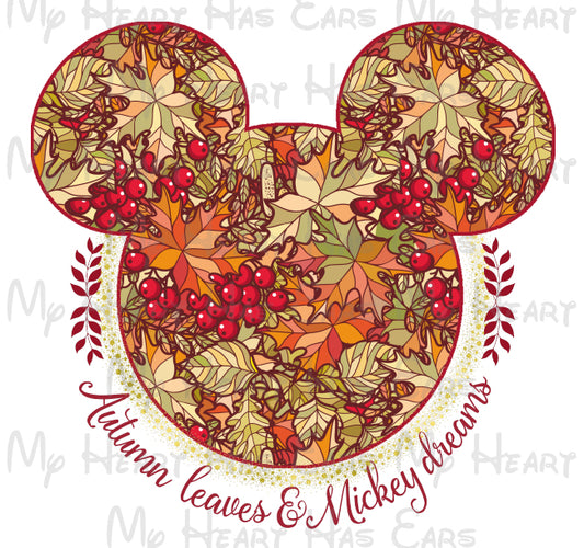 Mickey Mouse Autumn Fall Thanksgiving head ears image PNG digital file sublimation print t-shirt