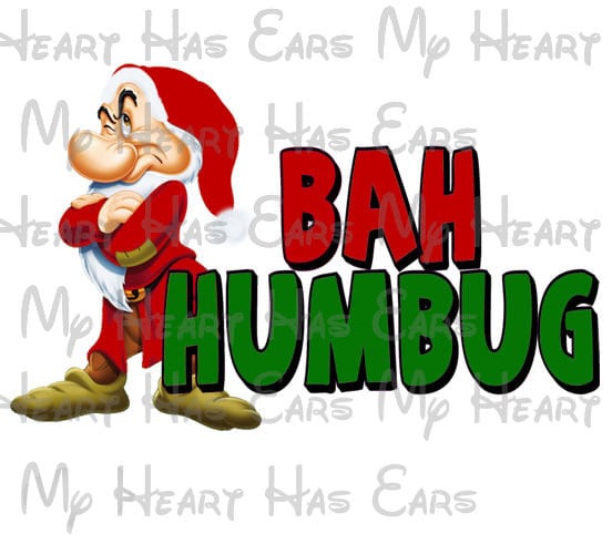Grumpy dwarve dwarf Bah Humbug Christmas image png digital file sublimation print t-shirt design