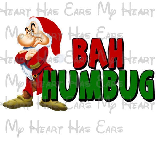 Grumpy dwarve dwarf Bah Humbug Christmas image png digital file sublimation print t-shirt design