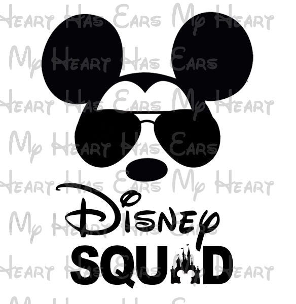 Disney Squad Mickey Mouse with sunglasses and castle Family vacation image png digital file sublimation print t-shirt design