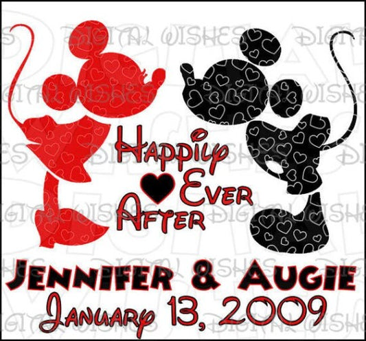Mickey Minnie Mouse Disney marriage anniversary personalized png clipart digital file t-shirt design sublimation print