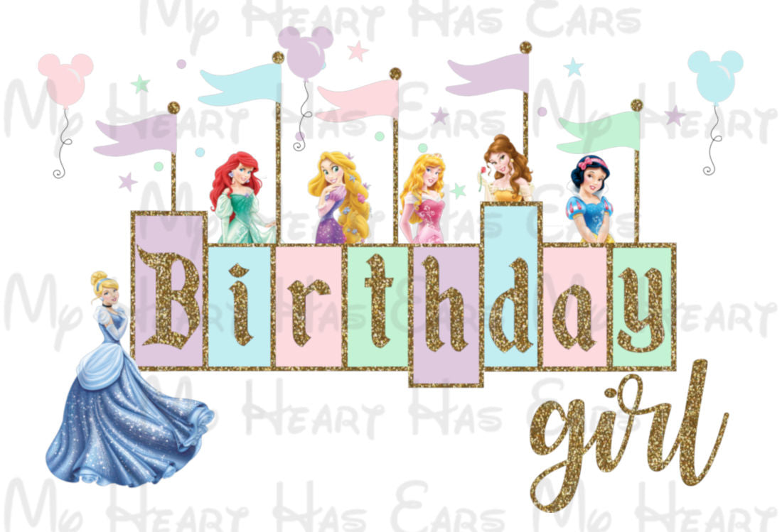 Disney Princess Birthday Girl 2026 PNG Digital Download
