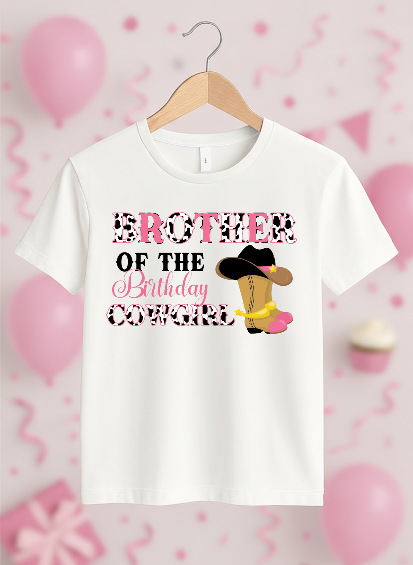 Cowgirl Birthday Family Bundle – Mommy, Daddy, Sister, Brother PNGs + Custom Birthday Girl – Western Pink Cowgirl Theme