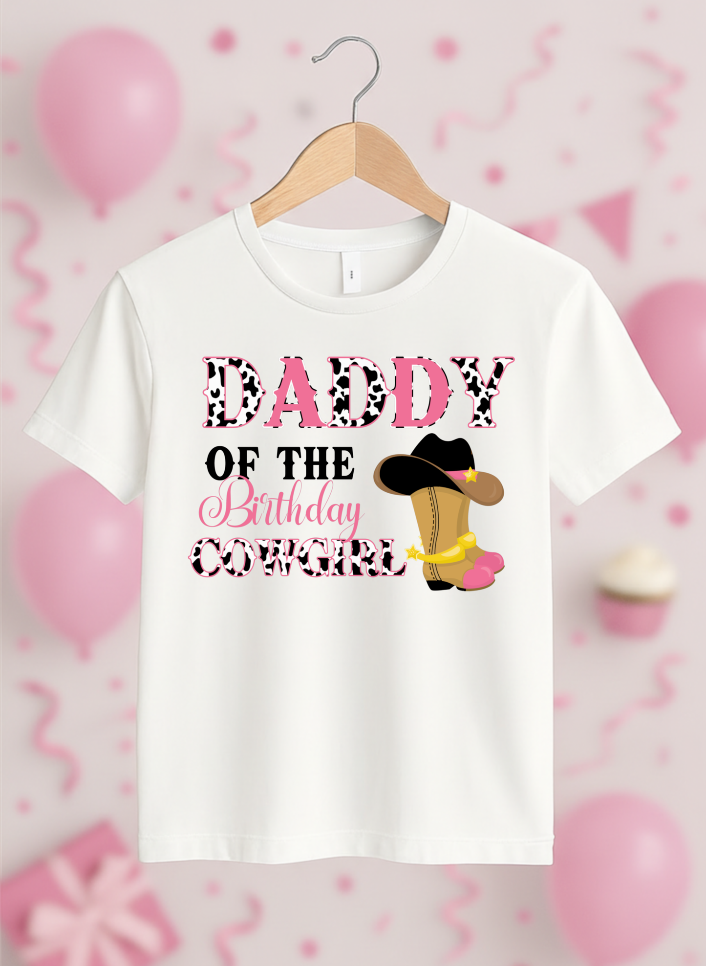 Cowgirl Birthday Family Bundle – Mommy, Daddy, Sister, Brother PNGs + Custom Birthday Girl – Western Pink Cowgirl Theme