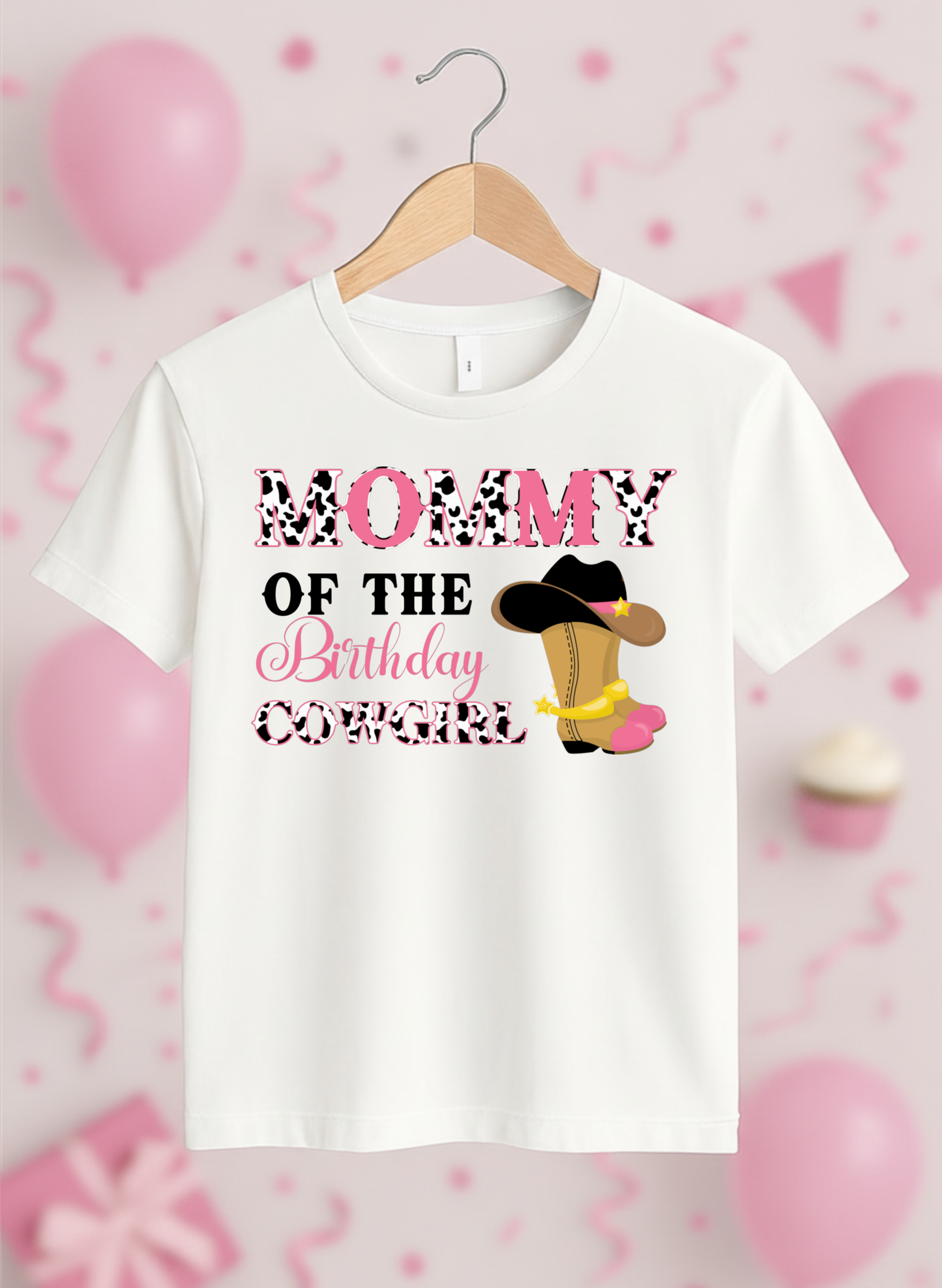 Cowgirl Birthday Family Bundle – Mommy, Daddy, Sister, Brother PNGs + Custom Birthday Girl – Western Pink Cowgirl Theme