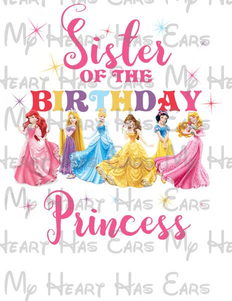 Disney Princess crown Brother of the birthday girl image png digital file sublimation print t-shirt design