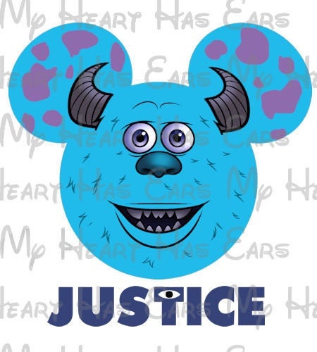 Monsters Inc Sully Mickey Mouse head ears image png digital file sublimation print t-shirt design