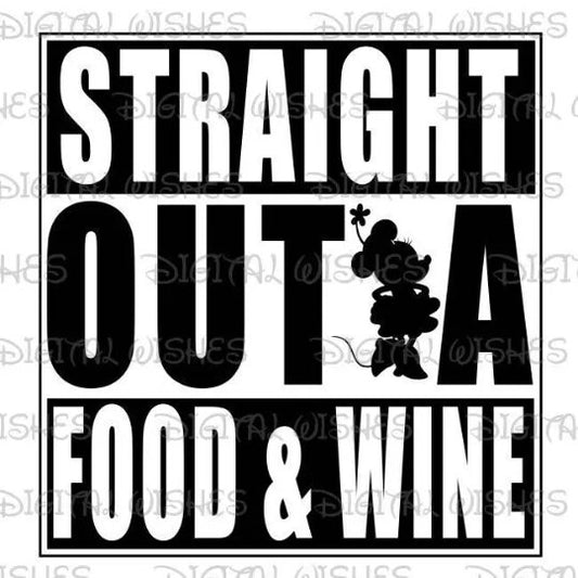 Epcot Straight out a Food and Wine Festival Minnie Mouse clipart image png digital file sublimation print t-shirt design
