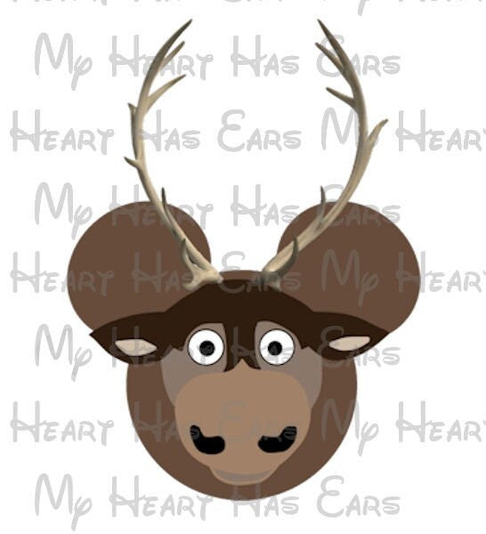Sven Reindeer Frozen Mickey Mouse head ears image png digital file sublimation print t-shirt design