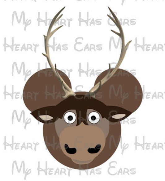 Sven Reindeer Frozen Mickey Mouse head ears image png digital file sublimation print t-shirt design