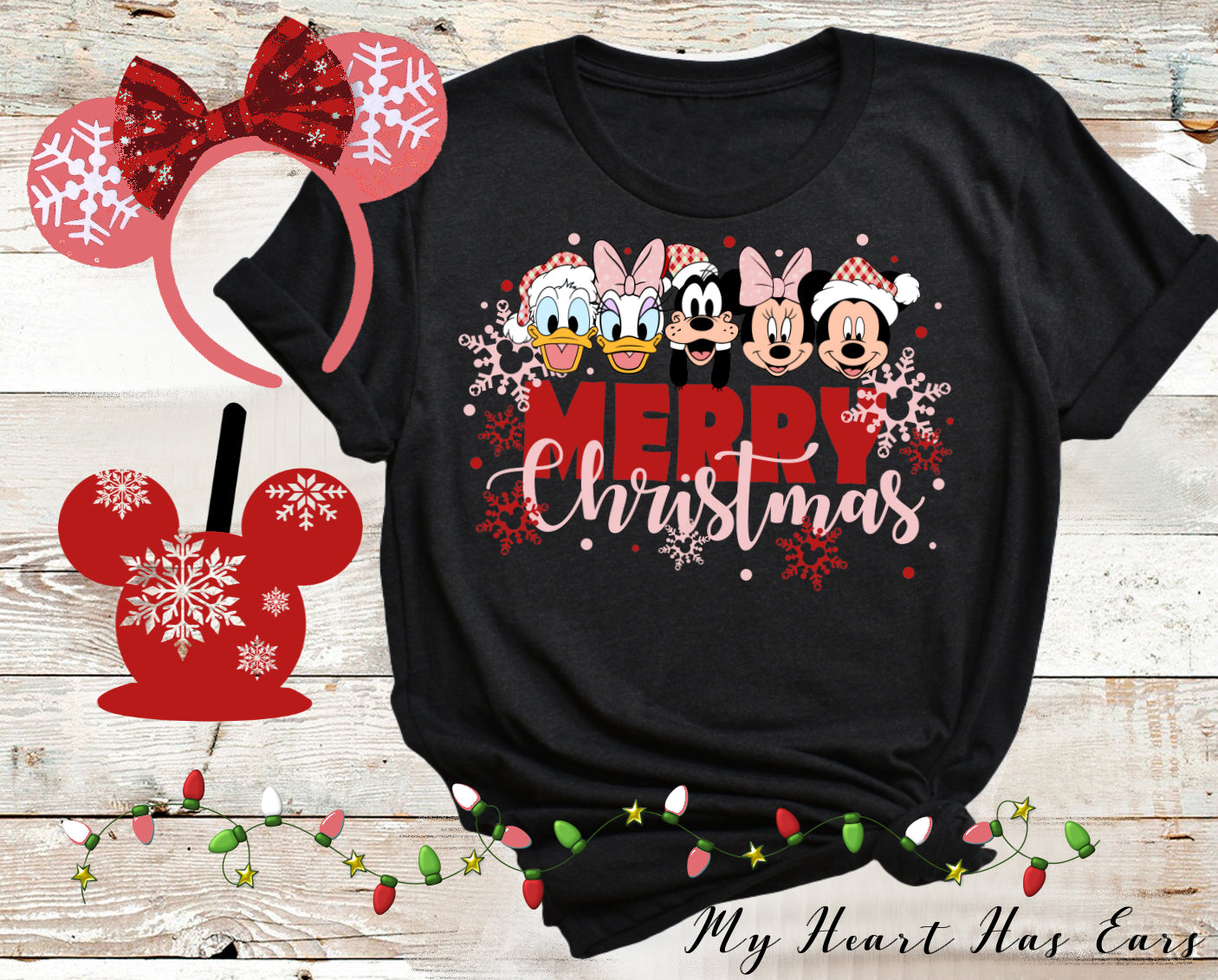 Mickey Mouse and gang Merry Christmas Disney World trip Family vacation image png digital file sublimation print decal t-shirt design
