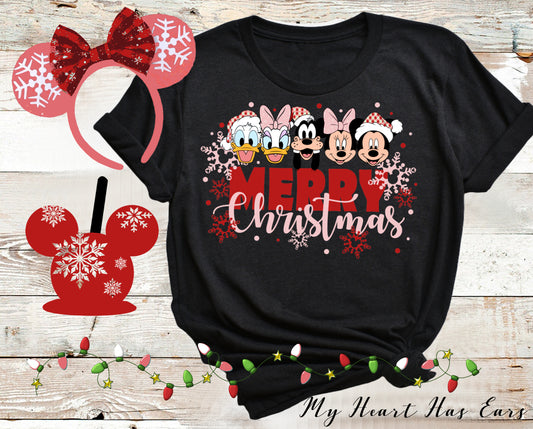 Mickey Mouse and gang Merry Christmas Disney World trip Family vacation image png digital file sublimation print decal t-shirt design
