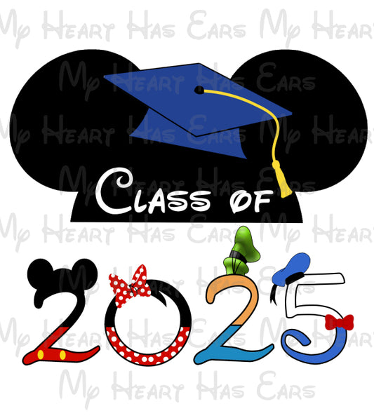 Class of 2025 Disney Graduate Mickey Mouse ears character font image png digital file sublimation print t-shirt design