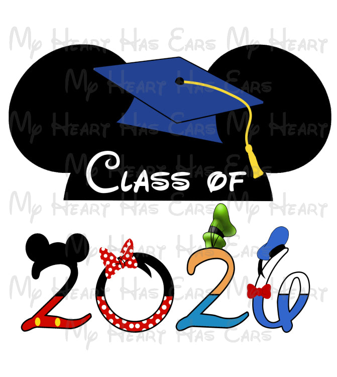 Class of 2026 Disney Graduate Mickey Mouse ears character font image png digital file sublimation print t-shirt design