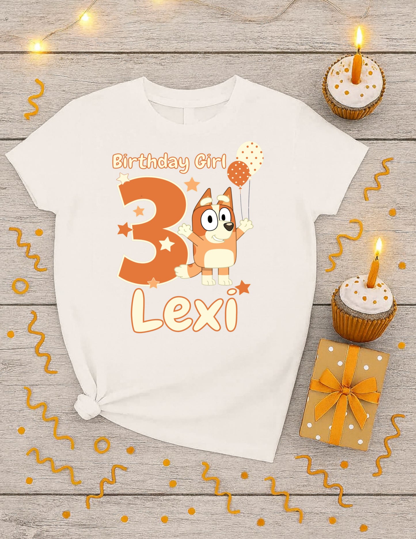 Custom Bluey Bingo the dog Birthday Girl PNG – Personalized Name & Age