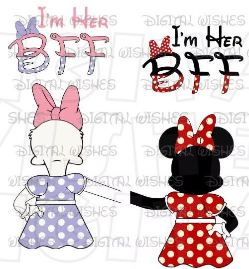 Minnie Mouse Daisy Duck best friends bff 4 files images png digital file sublimation print t-shirt design
