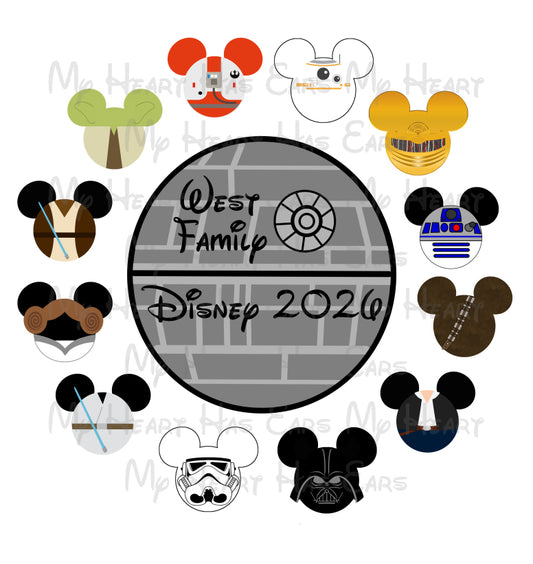 Star Wars Death Star Mickey heads image png digital file sublimation print t-shirt design