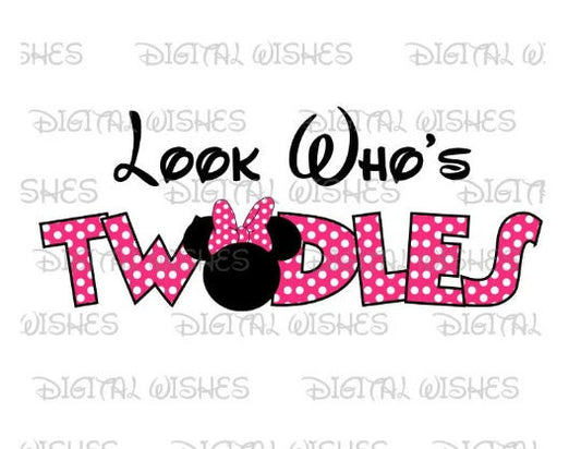 Minnie Mouse look who's twodles 2nd birthday image png digital file sublimation print t-shirt design