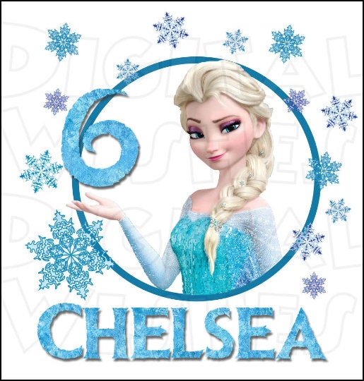 Elsa snow Birthday girl ANY NAME NUMBER image png digital file sublimation print t-shirt design