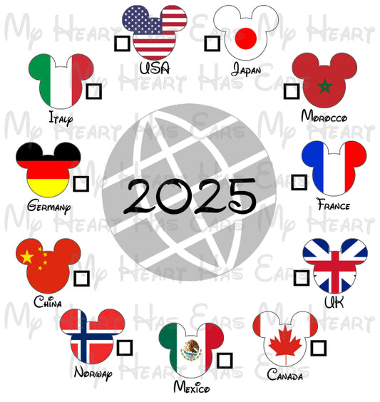 EPCOT 2025 check it off family vacation image png digital file sublimation print t-shirt design