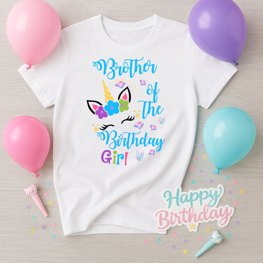 Brother of the Birthday Girl – Unicorn Theme PNG