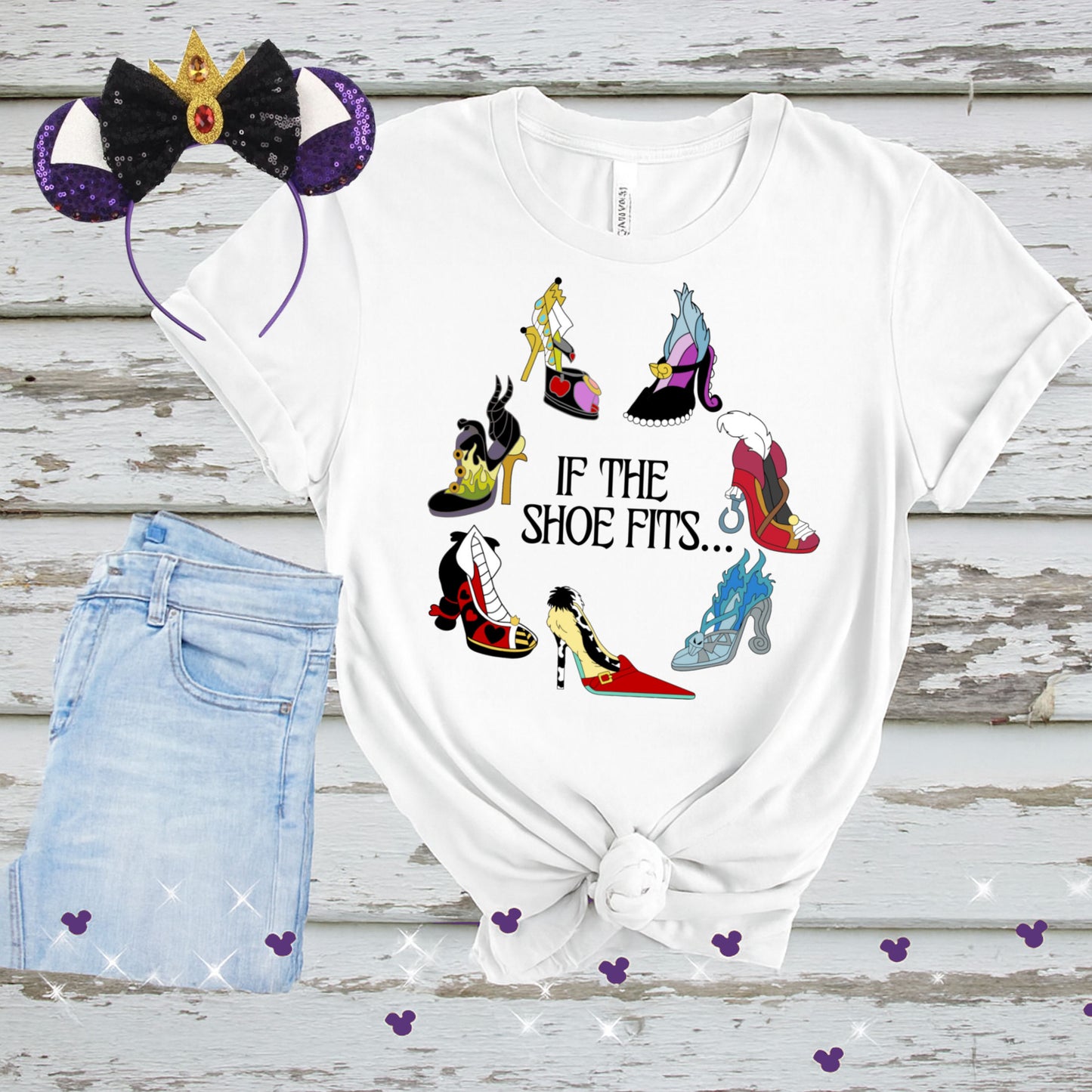 If the Shoe Fits PNG – Villain High Heel Clipart – Disney Villain Inspired Fashion Art – Sublimation Design