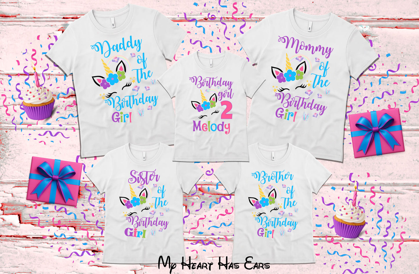 Daddy of the Birthday Girl – Unicorn Theme PNG