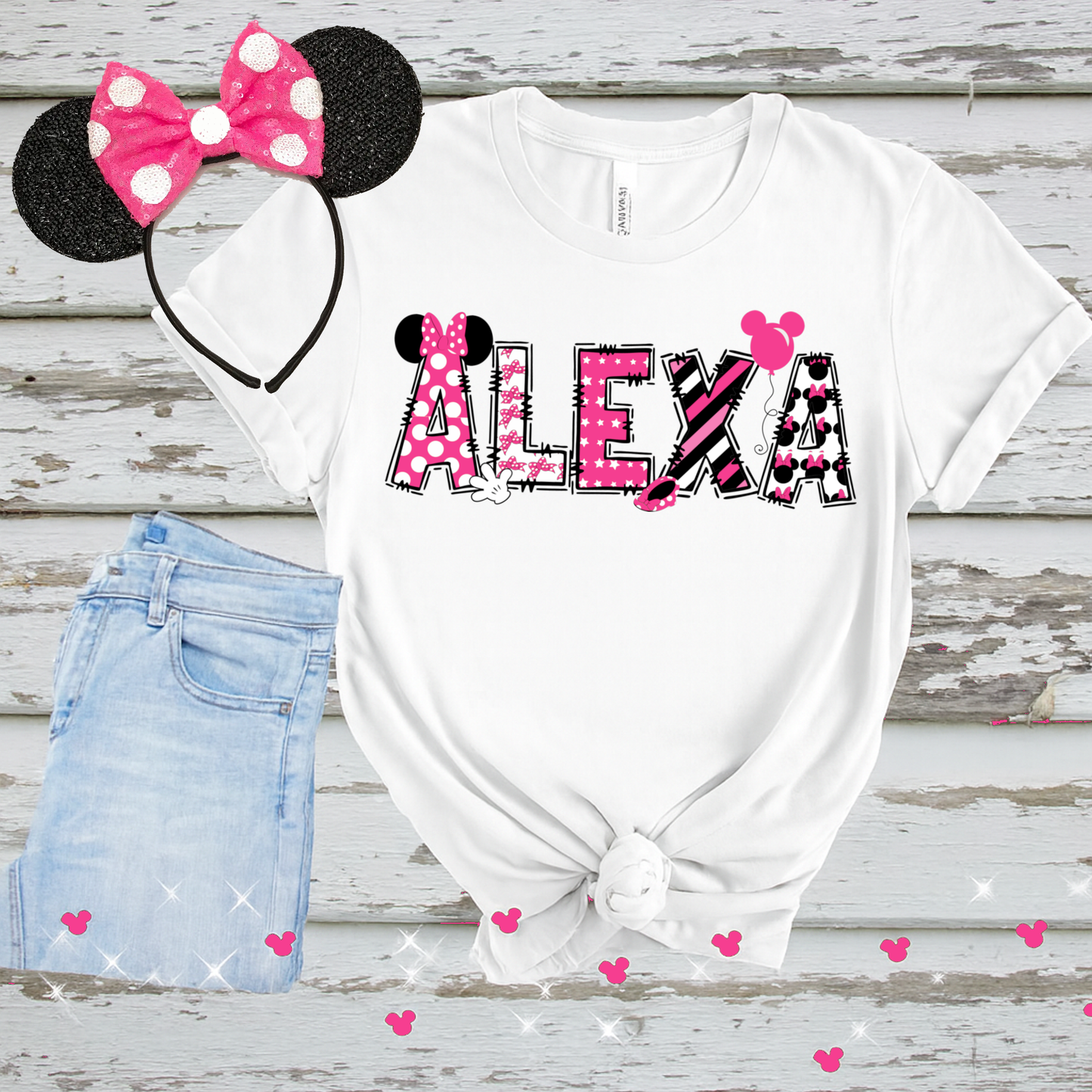 Custom Minnie Mouse Name PINK PNG • Personalized Name Design • Disney Letters Digital Download