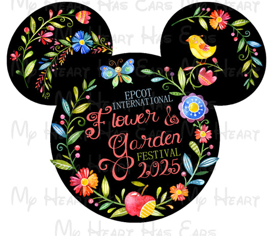 Epcot Flower and Garden Festival 2025 Mickey Mouse ears image png digital file sublimation print t-shirt design